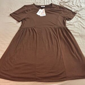 LuLaRoe Monica Princess Seam Brown Dress